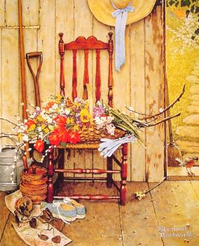 Norman Rockwell : Spring Flowers